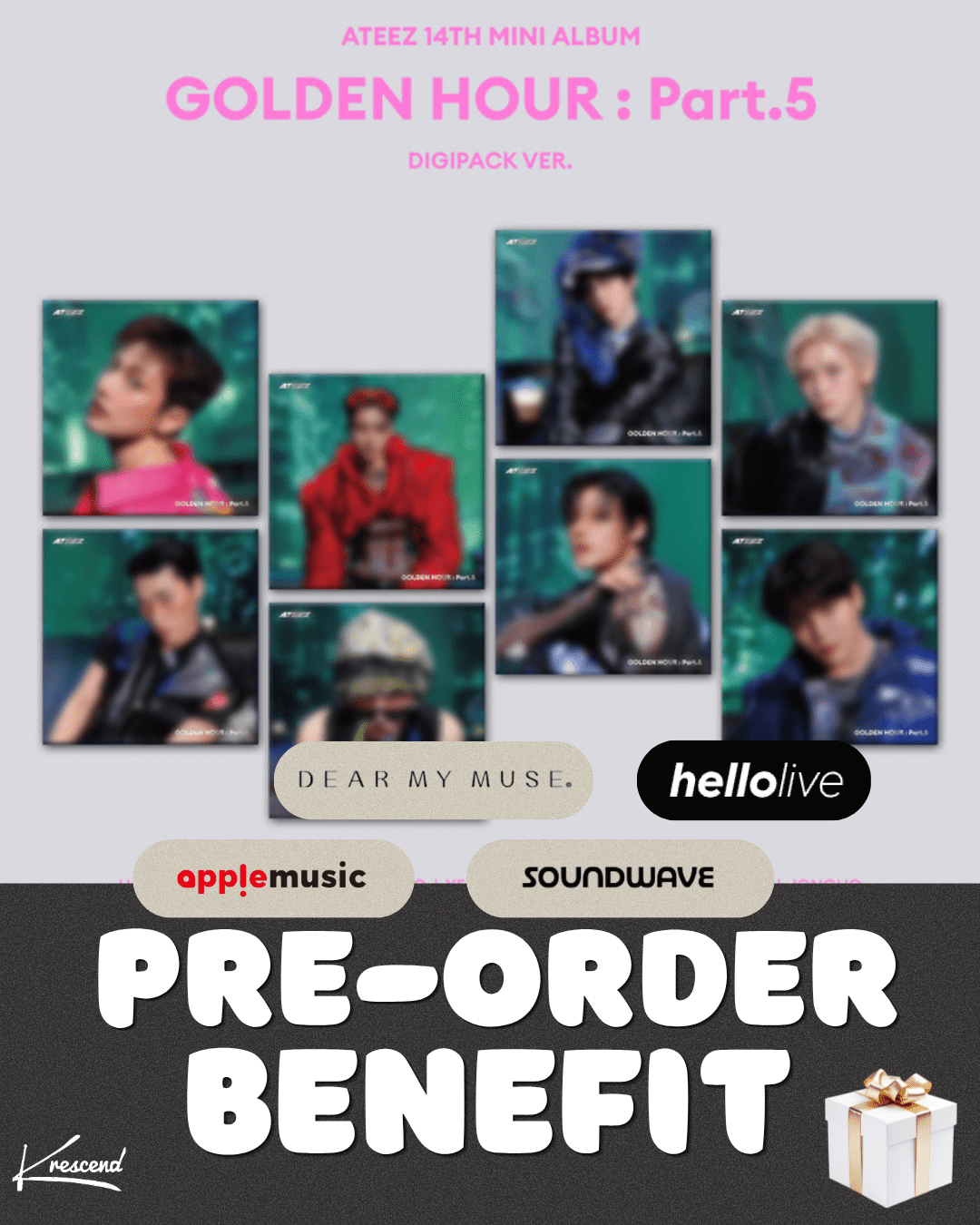 [Album][POB] ATEEZ - GOLDEN HOUR [DIGIPACK Ver.] [RANDOM] - product_vendor,