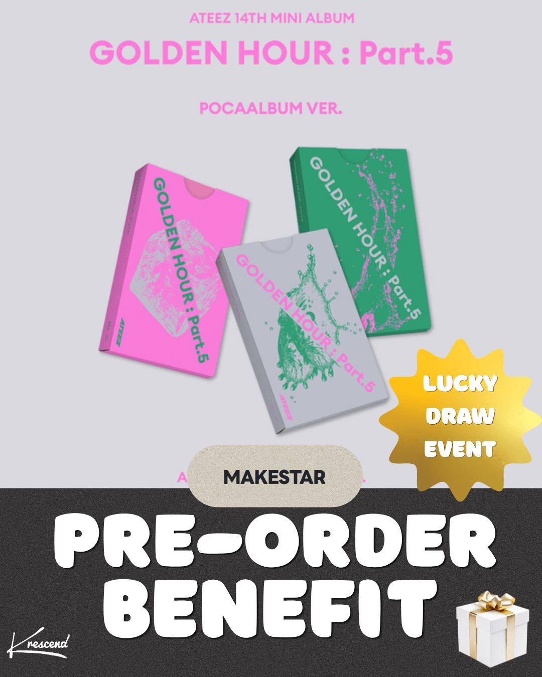 [Album][POB] ATEEZ - GOLDEN HOUR [POCAALBUM Ver.] [RANDOM] - product_vendor,