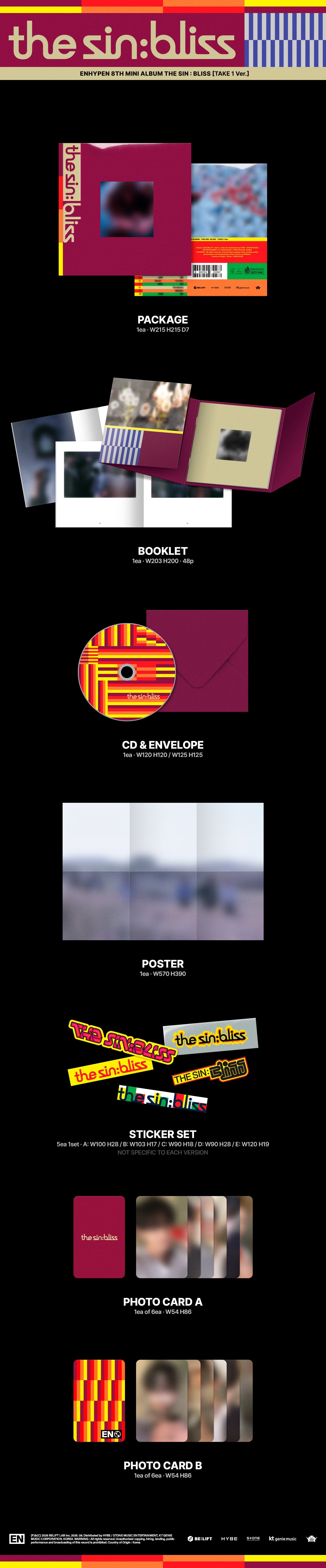 [Album][POB] ENHYPEN - The sin:bliss [TAKE 1/ TAKE 2/ TAKE 3/ TAKE 4 Ver.] [RANDOM]-product_vendor, lowest price, EU shipping, Pre order benefit
