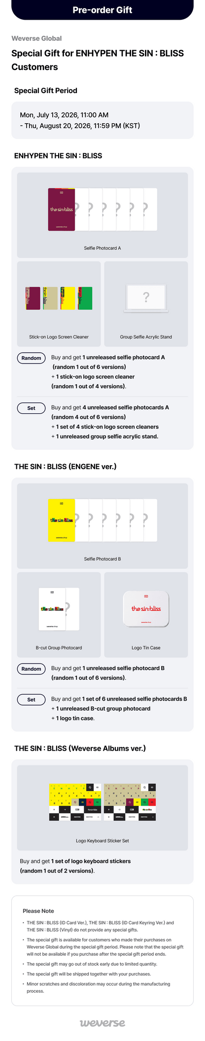 [Album][POB] ENHYPEN - The sin:bliss [TAKE 1/ TAKE 2/ TAKE 3/ TAKE 4 Ver.] [RANDOM]-product_vendor, lowest price, EU shipping, Pre order benefit