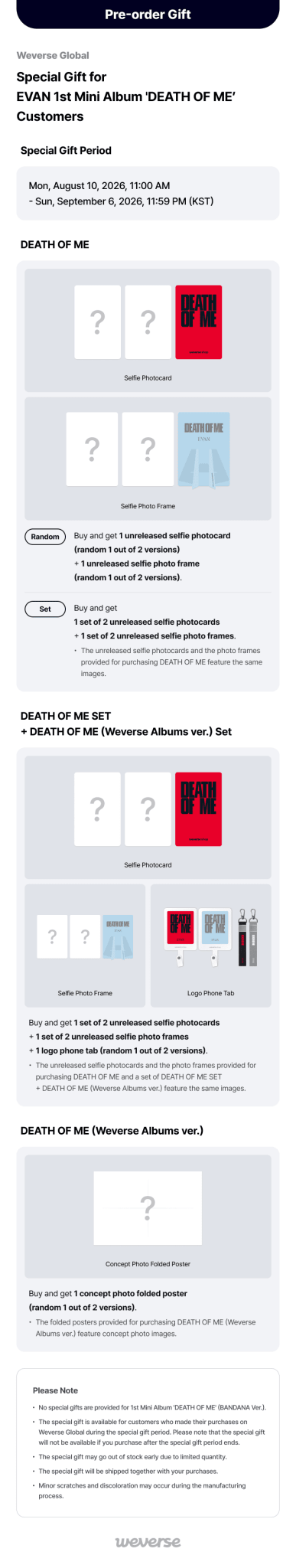 [Album][POB] EVAN - DEATH OF ME [Weverse Albums Ver.]-product_vendor, lowest price, EU shipping, Pre order benefit