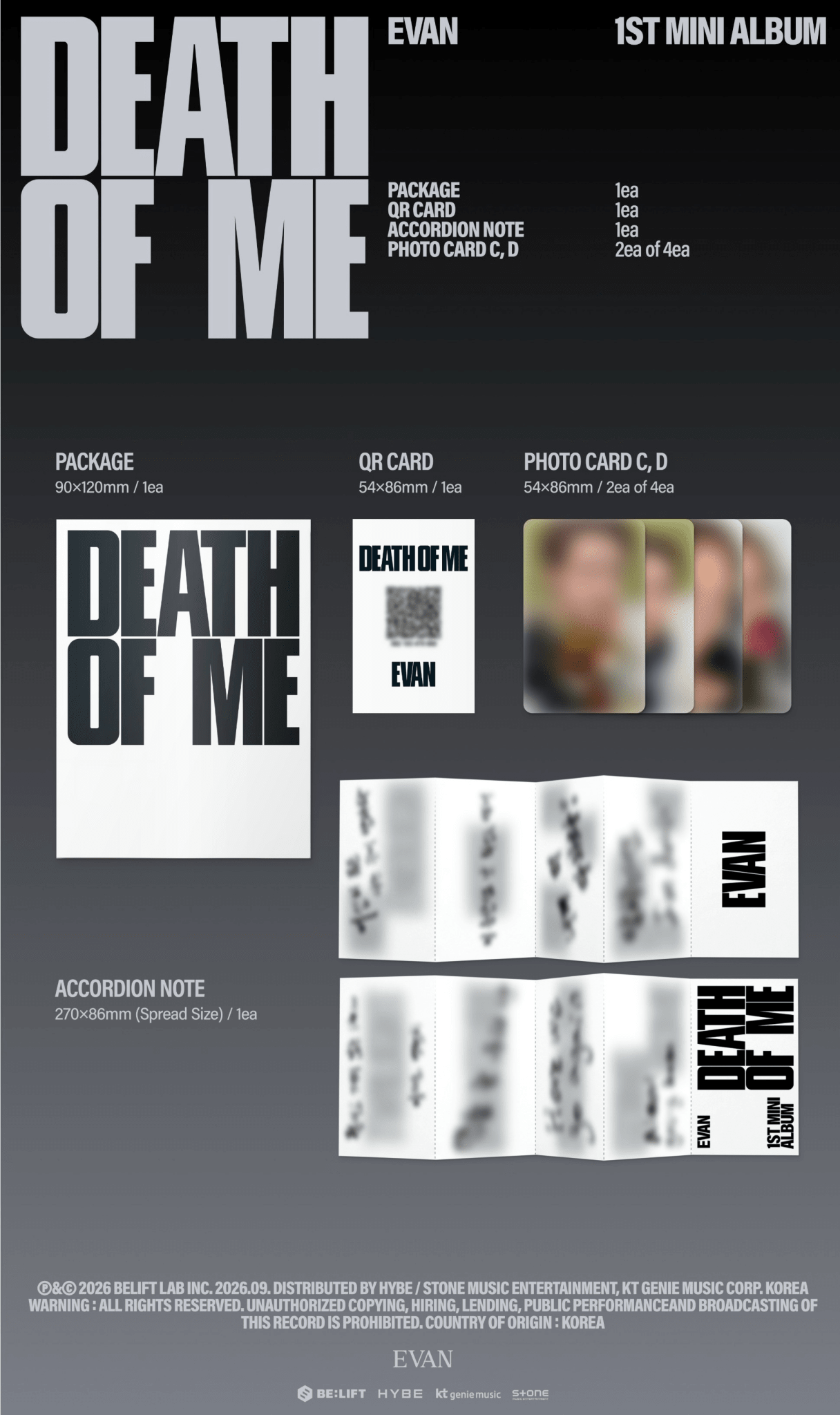 [Album][POB] EVAN - DEATH OF ME [Weverse Albums Ver.]-product_vendor, lowest price, EU shipping, Pre order benefit