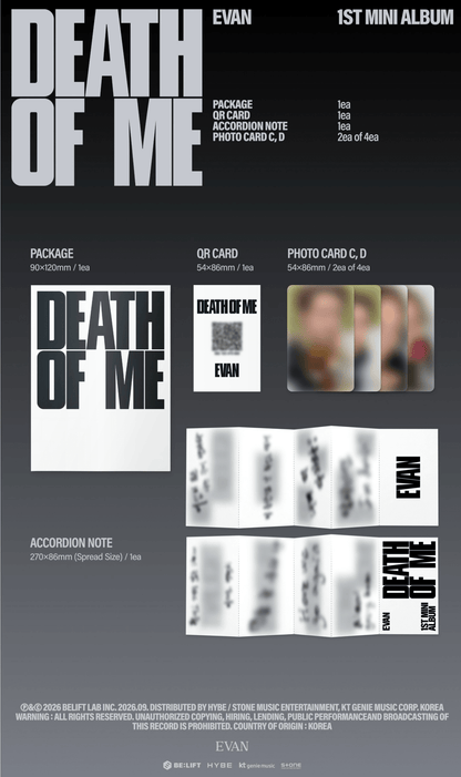 [Album][POB] EVAN - DEATH OF ME [Weverse Albums Ver.]-product_vendor, lowest price, EU shipping, Pre order benefit