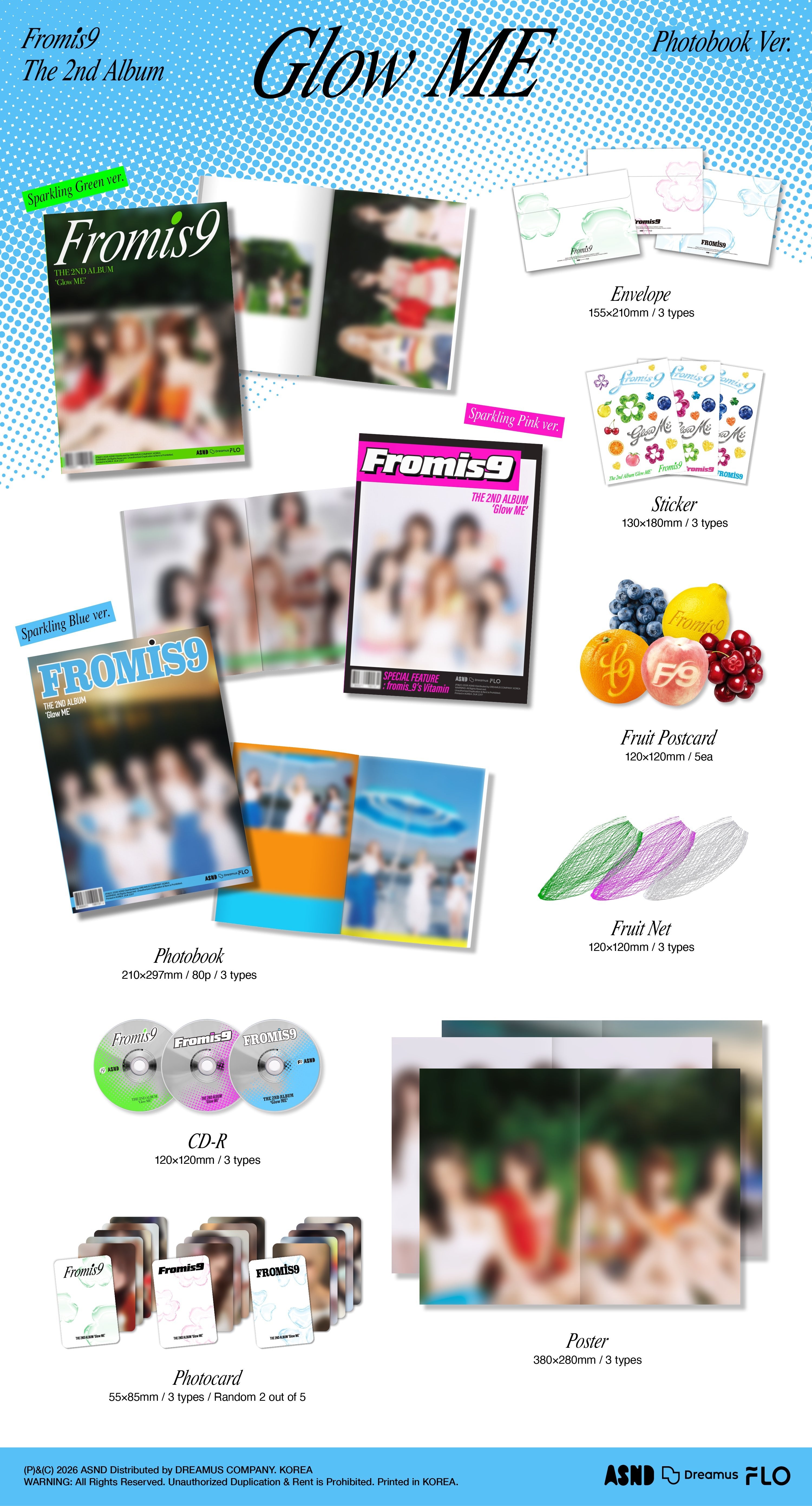 [Album][POB] FROMIS_9 - Glow ME (The 2nd Album) [Photobook Ver.] [RANDOM]-product_vendor, lowest price, EU shipping, Pre order benefit