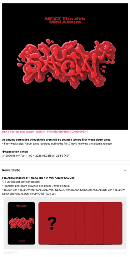 [Album][POB] NEXZ - SAUCIN (2nd single) [PHOTO PACK Ver.]-product_vendor, lowest price, EU shipping, Pre order benefit