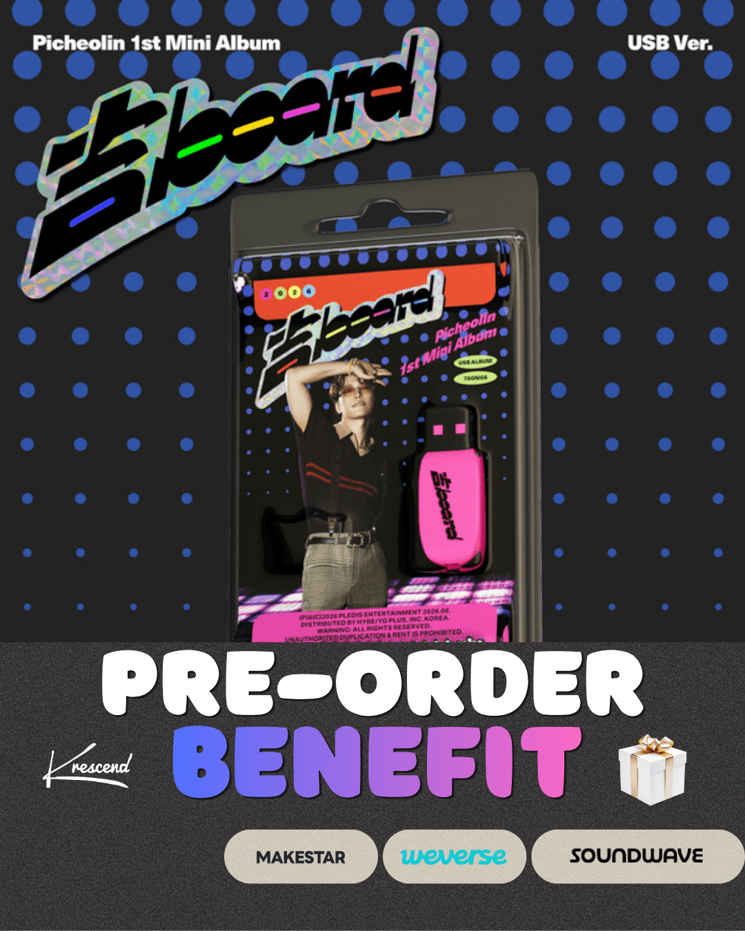 [Album][POB] Picheolin - 吉BOARD (1st Mini Album) [USB Ver.]-product_vendor, lowest price, EU shipping, Pre order benefit