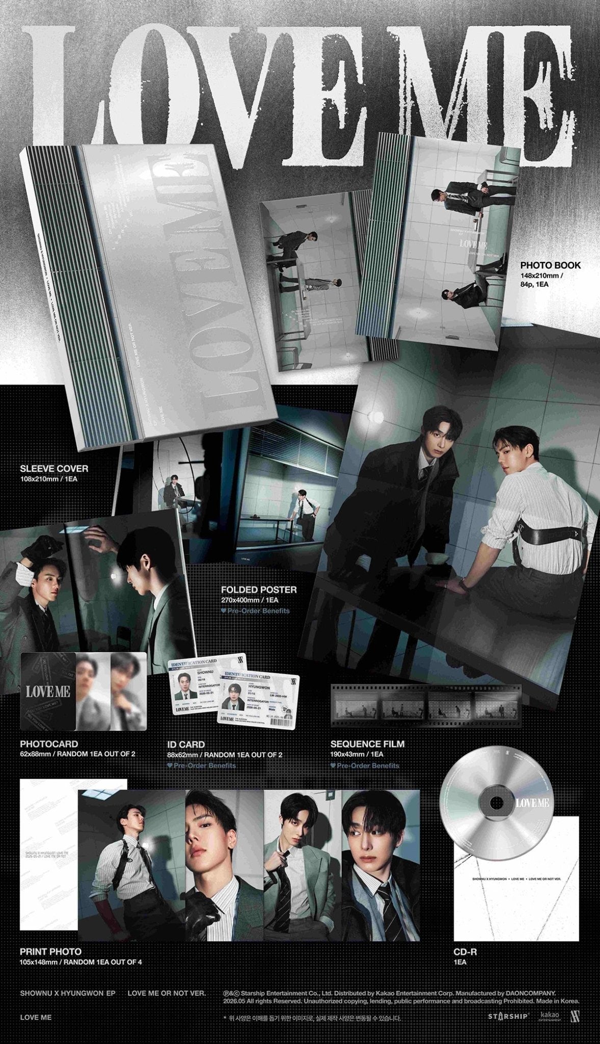 [Album][POB] SHOWNU X HYUNGWON - LOVE ME (EP ALBUM) [CHOOSE] - product_vendor,WITHMUU