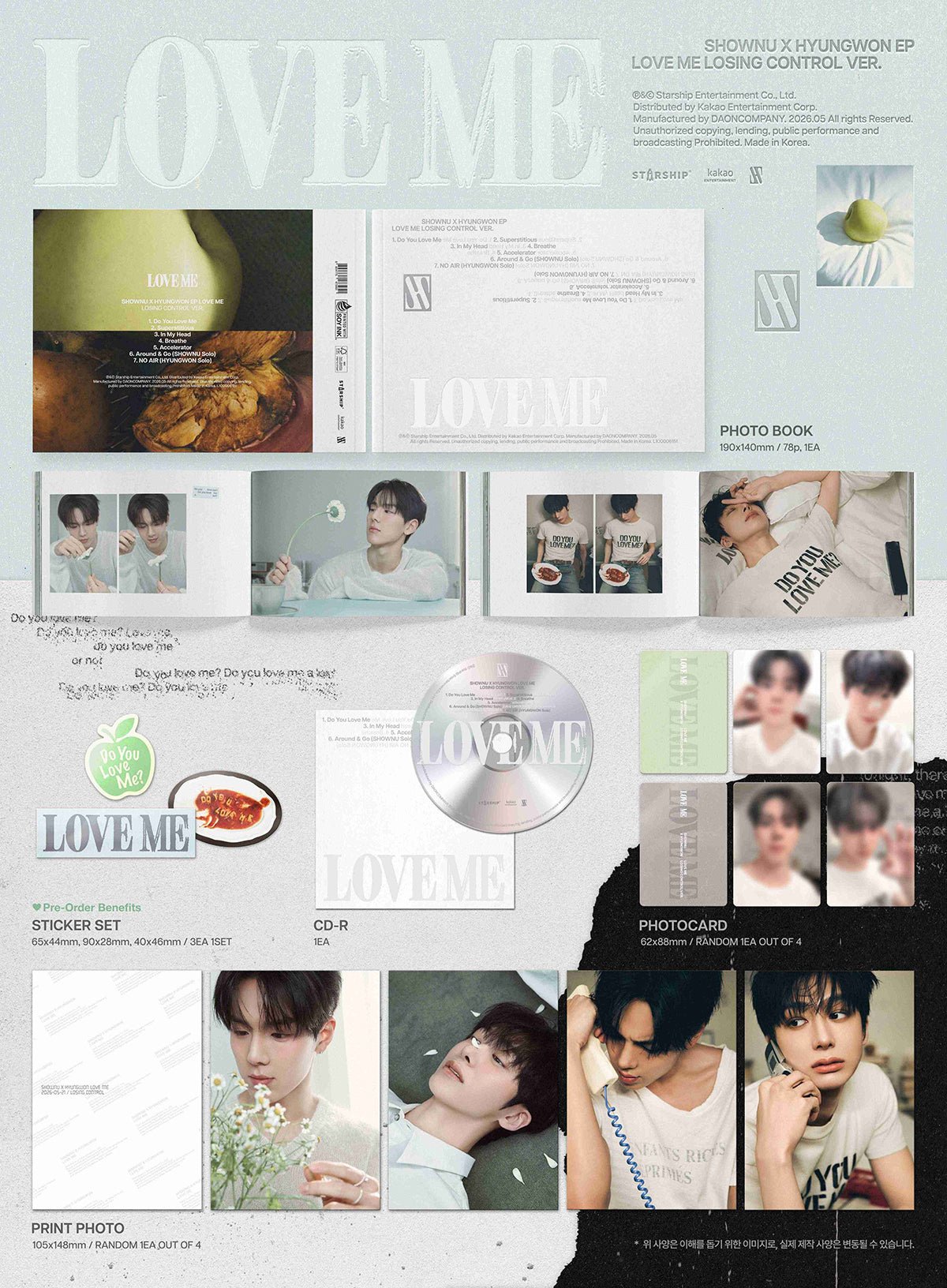[Album][POB] SHOWNU X HYUNGWON - LOVE ME (EP ALBUM) [CHOOSE] - product_vendor,WITHMUU