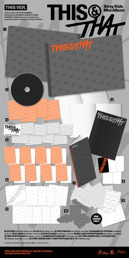 [Album][POB] STRAY KIDS - THIS &amp; THAT [THIS/THAT Ver.] [RANDOM]-product_vendor, lowest price, EU shipping, Pre order benefit