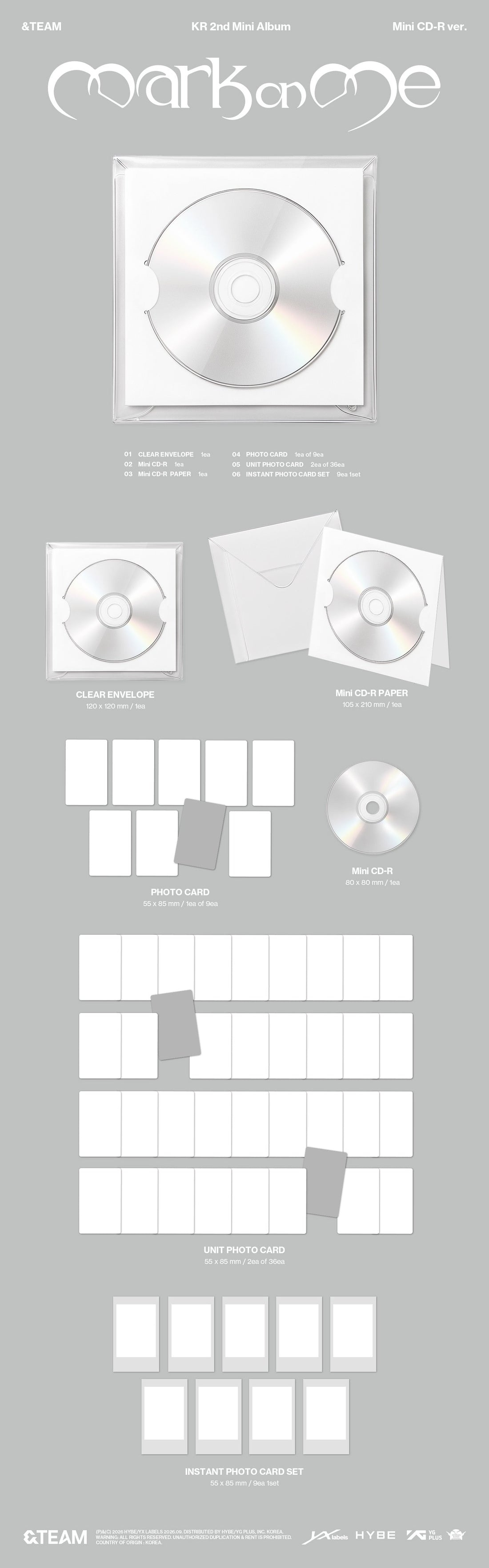 [Album][POB] &amp;TEAM - Mark on Me (2nd Mini Album) [Mini CD-R Ver.]-product_vendor, lowest price, EU shipping, Pre order benefit