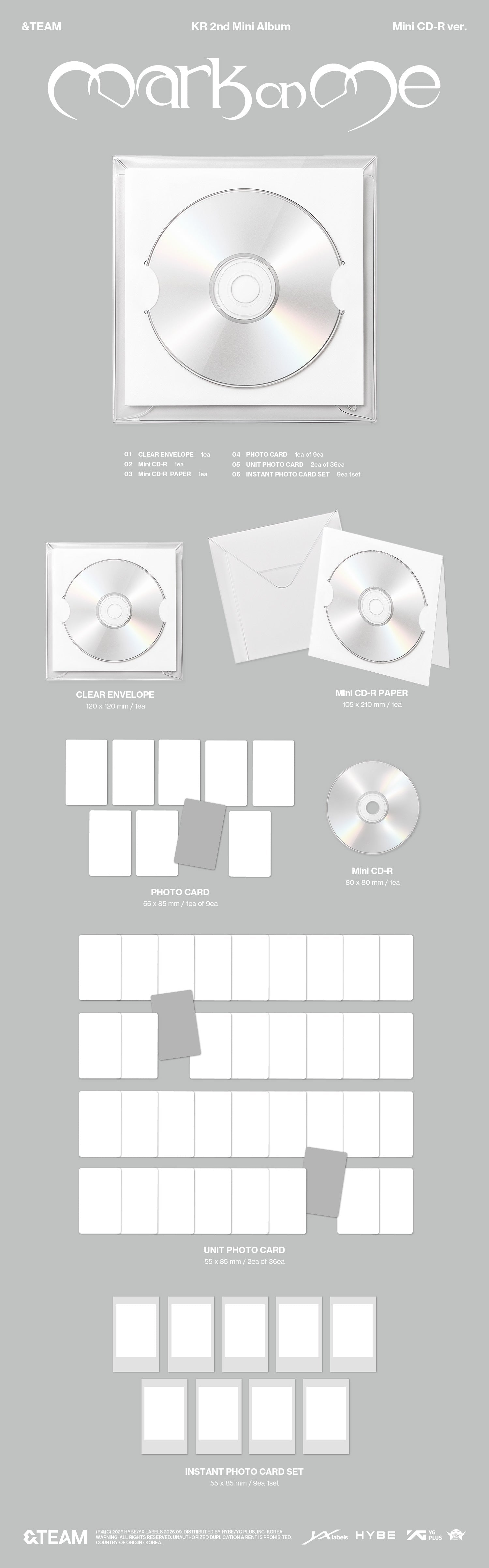 [Album][POB] &amp;TEAM - Mark on Me (2nd Mini Album) [Mini CD-R Ver.]-product_vendor, lowest price, EU shipping, Pre order benefit