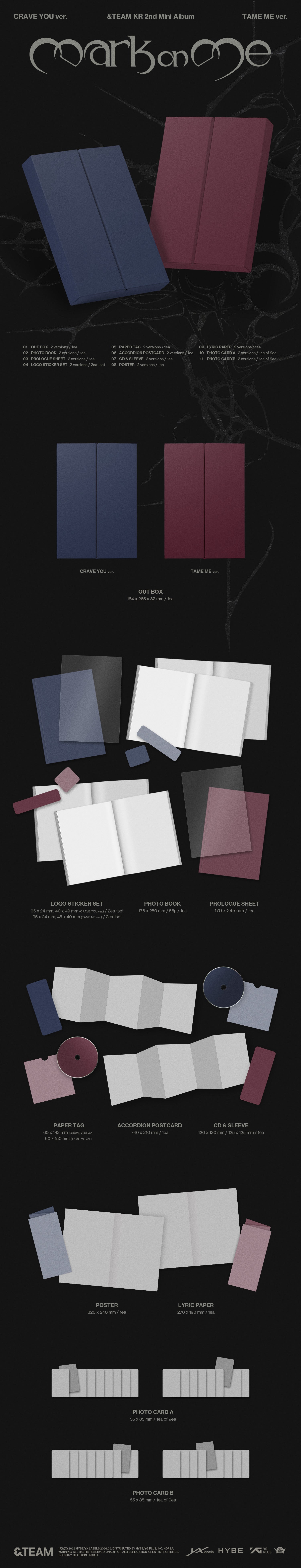 [Album][POB] &amp;TEAM - Mark on Me (2nd Mini Album) [SET]-product_vendor, lowest price, EU shipping, Pre order benefit