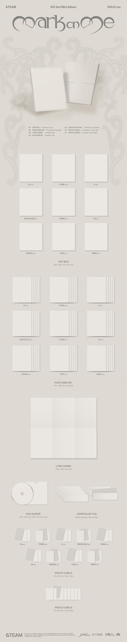 [Album][POB] &amp;TEAM - Mark on Me (2nd Mini Album) [SOLO Ver.] [SET]-product_vendor, lowest price, EU shipping, Pre order benefit