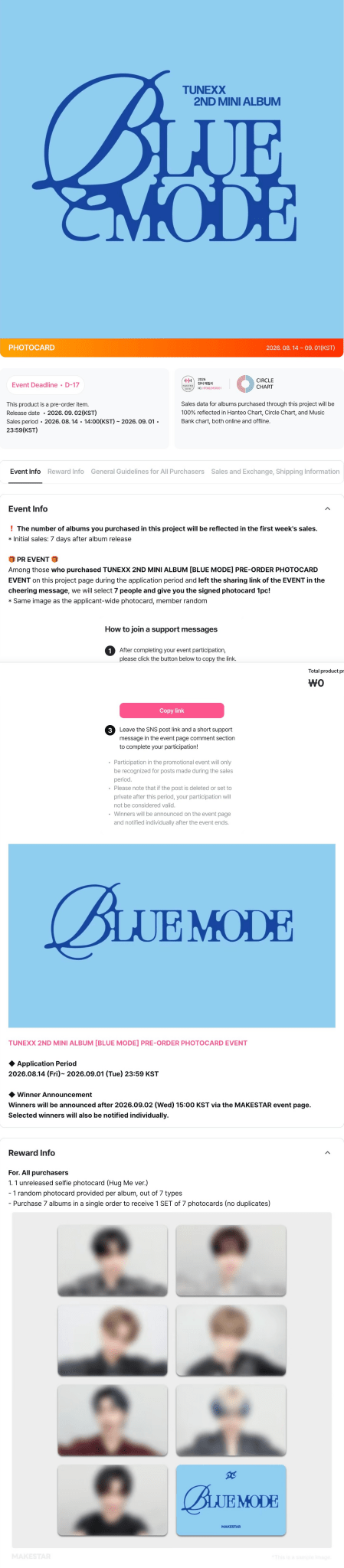 [Album][POB] TUNEXX - BLUE MODE [B MODE / X MODE Ver.] [RANDOM]-product_vendor, lowest price, EU shipping, Pre order benefit