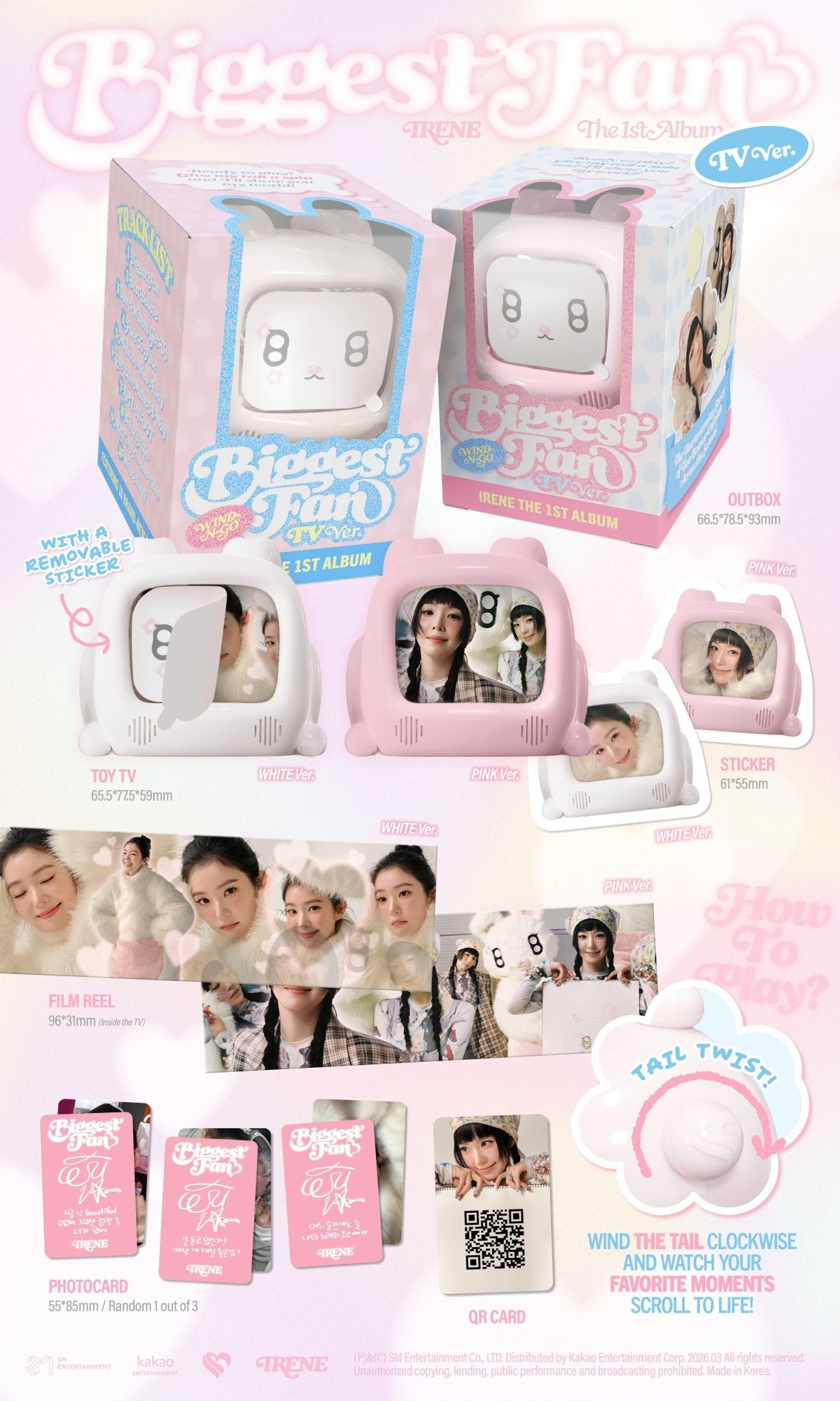 [New Sale Album]RED VELVET (레드벨벳) IRENE - Biggest Fan (TV Ver.) (1st Full Album) (WHITE Ver. / PINK Ver.) [2 versions set]. - product_vendor,