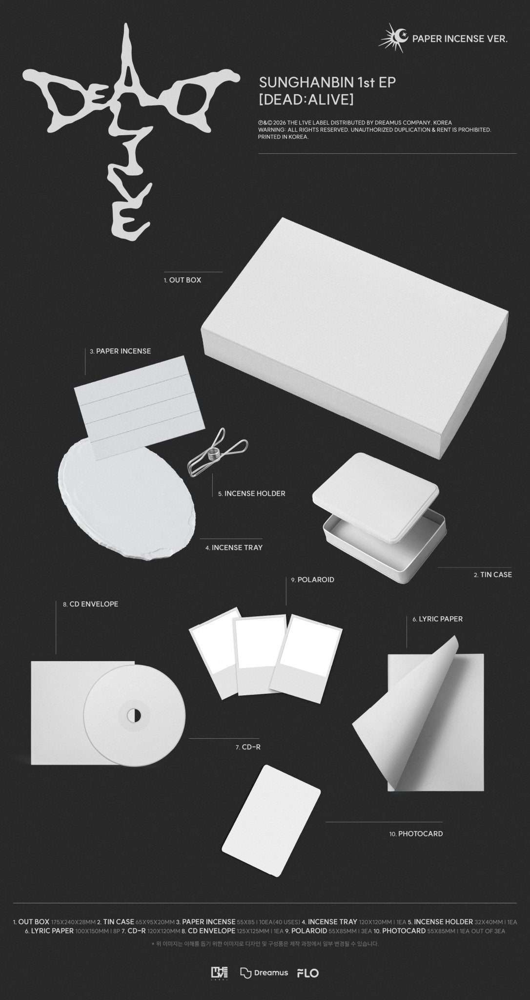 [Album]SUNG HANBIN - DEAD:ALIVE (Limited Edition) [Paper Incense Ver.]-product_vendor, lowest price, EU shipping, Pre order benefit