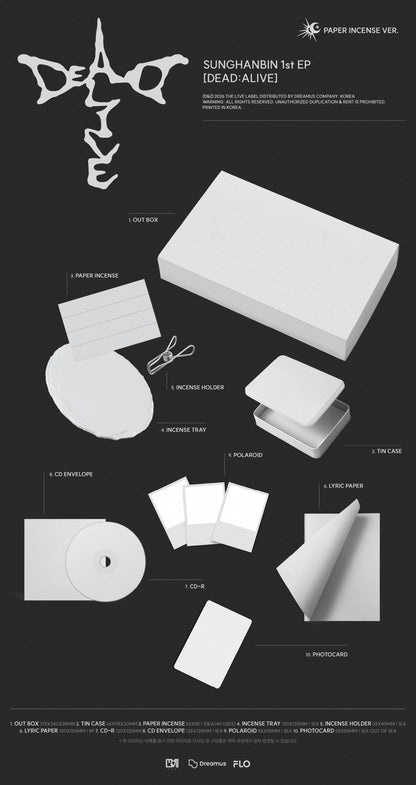 [Album]SUNG HANBIN - DEAD:ALIVE (Limited Edition) [Paper Incense Ver.]-product_vendor, lowest price, EU shipping, Pre order benefit