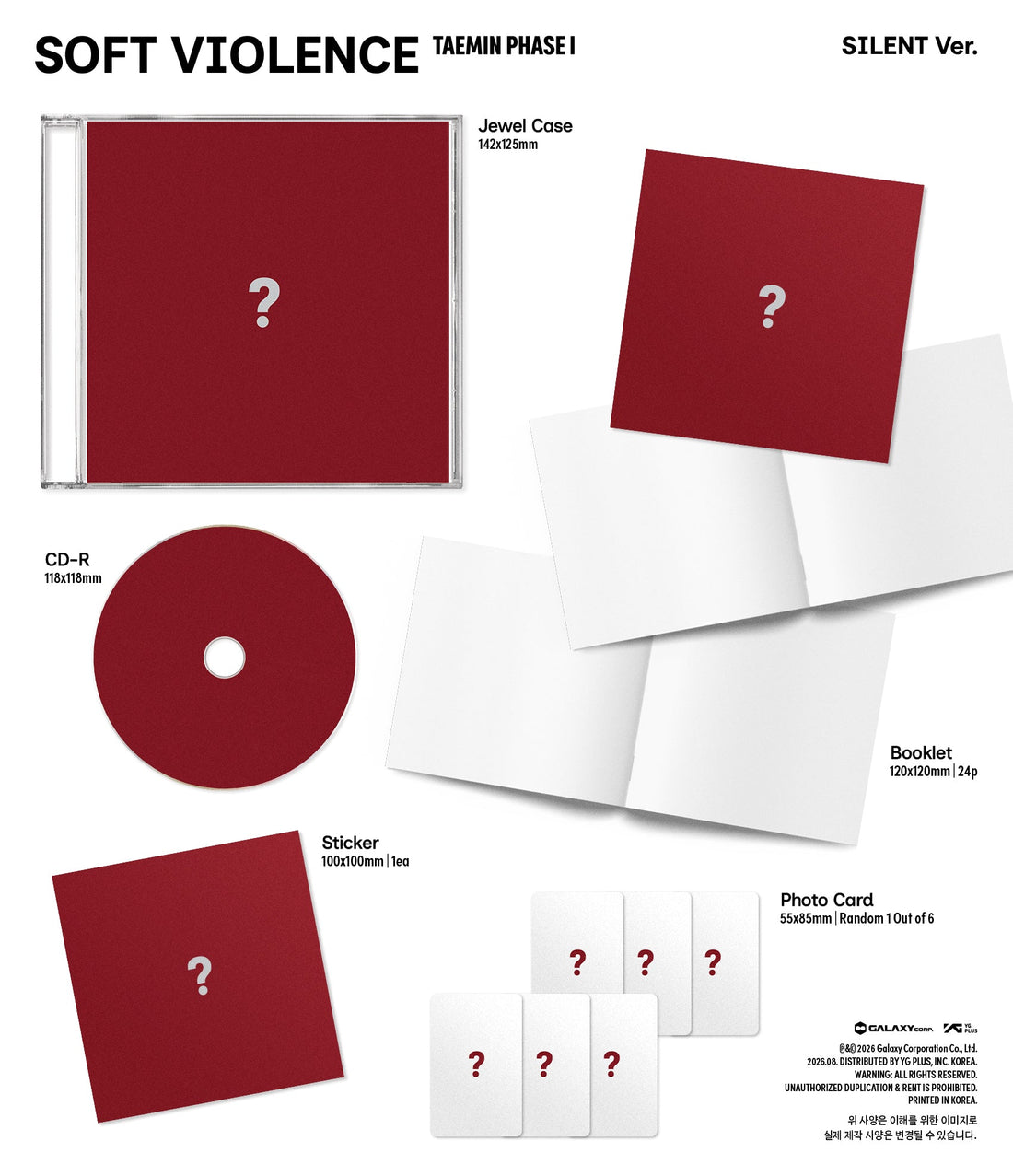 [Album]TAEMIN - PHASE I : Soft Violence (SILENT / BRUTAL) [JEWEL Ver.] [RANDOM]-product_vendor, lowest price, EU shipping, Pre order benefit