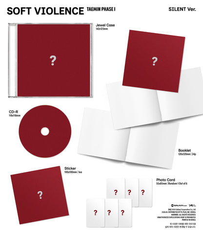 [Album]TAEMIN - PHASE I : Soft Violence (SILENT / BRUTAL) [JEWEL Ver.] [RANDOM]-product_vendor, lowest price, EU shipping, Pre order benefit