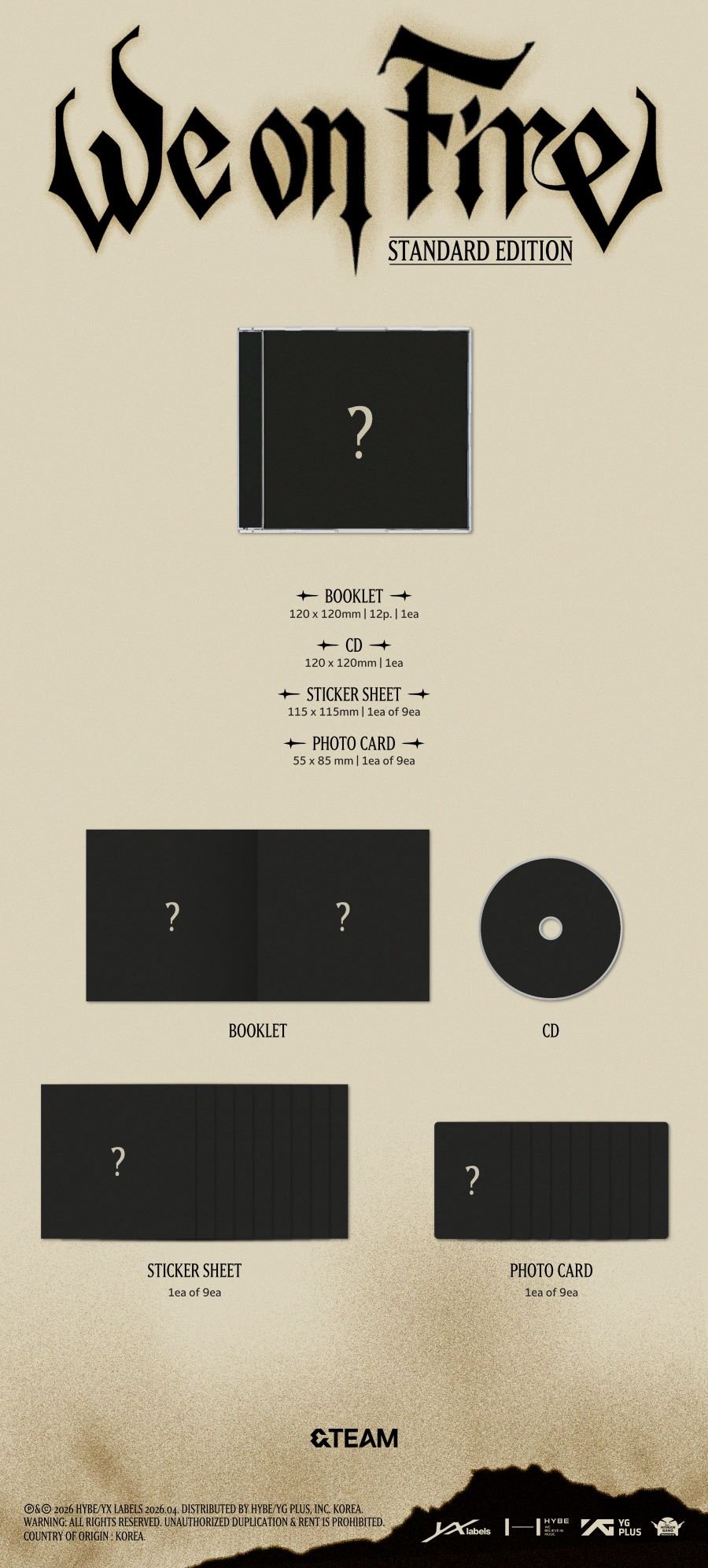 [Album]&amp;TEAM We on Fire (3rd EP) (STANDARD EDITION) - product_vendor,