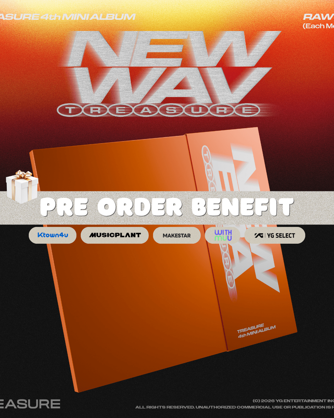 [Event Album]TREASURE (트레저) - NEW WAV (4th Mini Album) [RAW] [CHOOSE] - product_vendor,NO POB