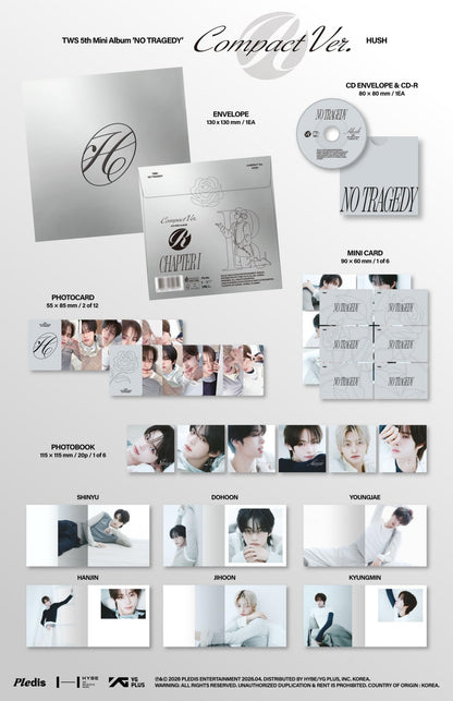 [Album]TWS (투어스) - NO TRAGEDY (5th Mini Album) [COMPACT / HUSH / 6 versions set RANDOM] - product_vendor,