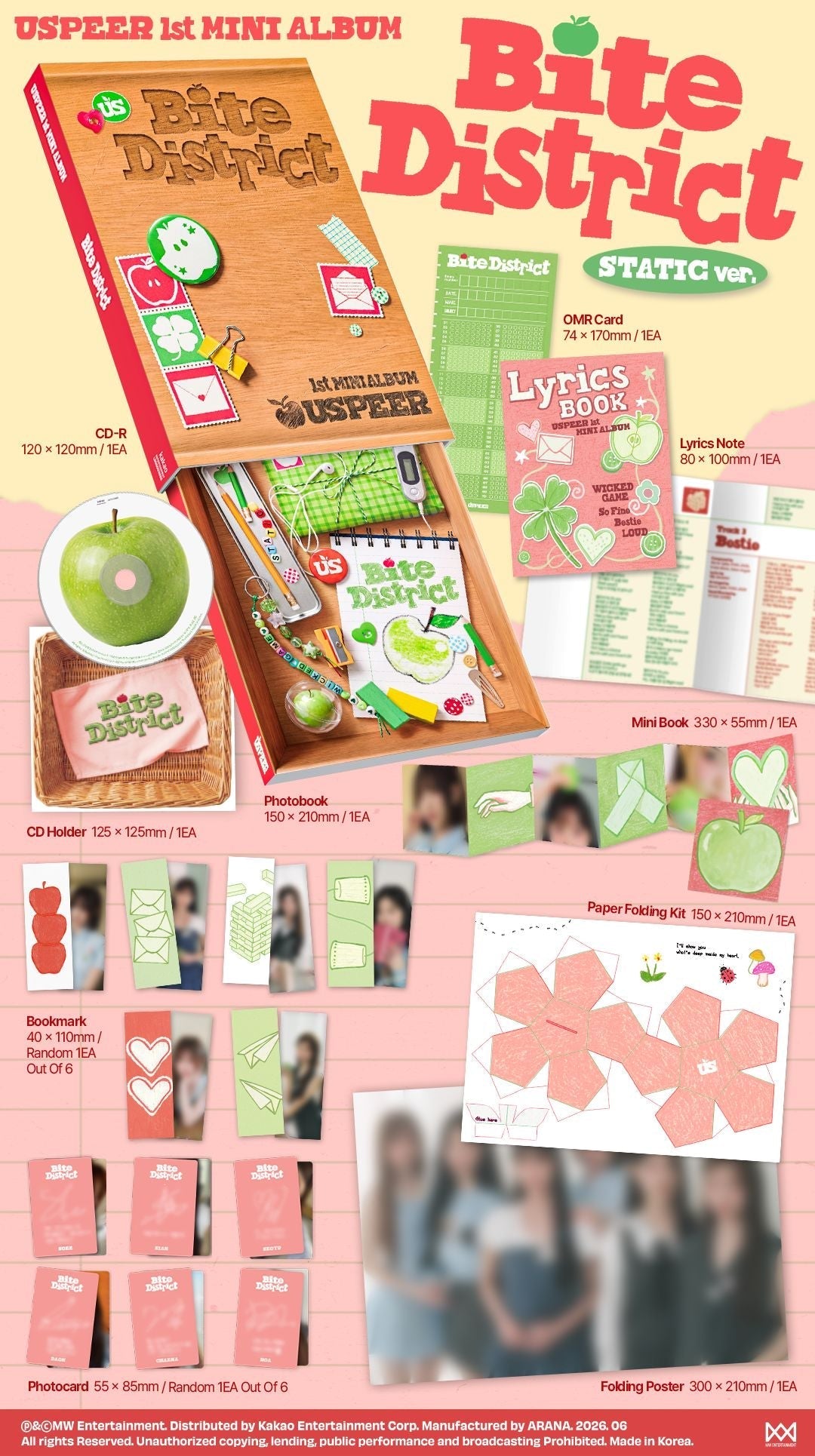 [POB] USPEER - BITE DISTRICT (1st MINI ALBUM) [RANDOM] [WITHMUU] [LuckyDraw] [Facecall]