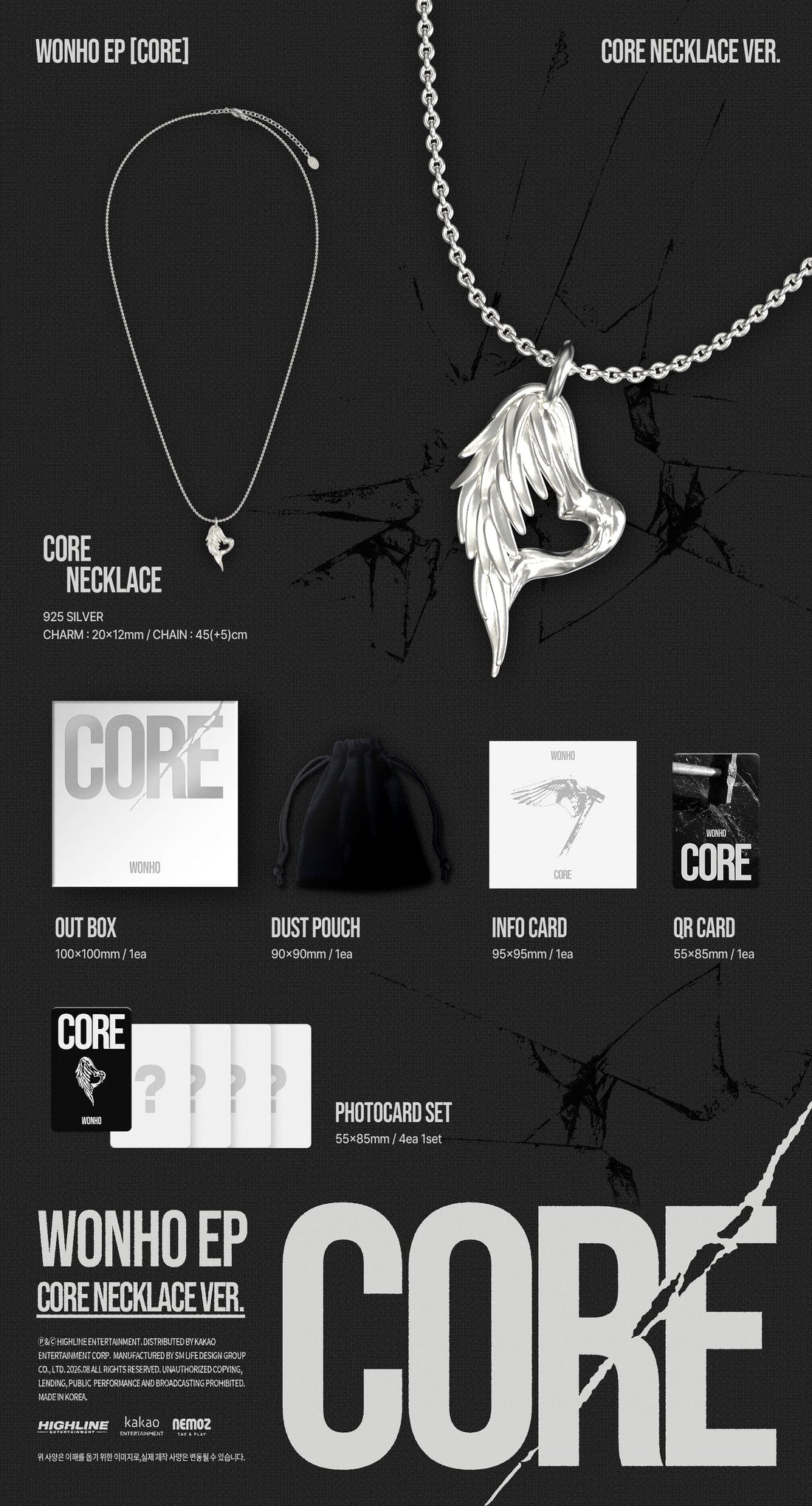 [Album]WONHO - CORE (EP) [CORE NECKLACE Ver.]-product_vendor, lowest price, EU shipping, Pre order benefit