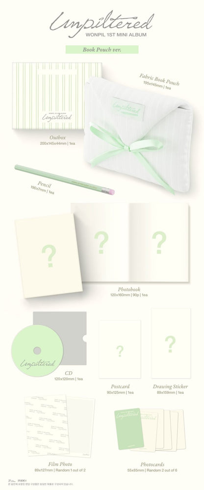 [Album]WONPIL(DAY6) - Unpiltered (1st mini album) [Book Pouch Ver.] - product_vendor,