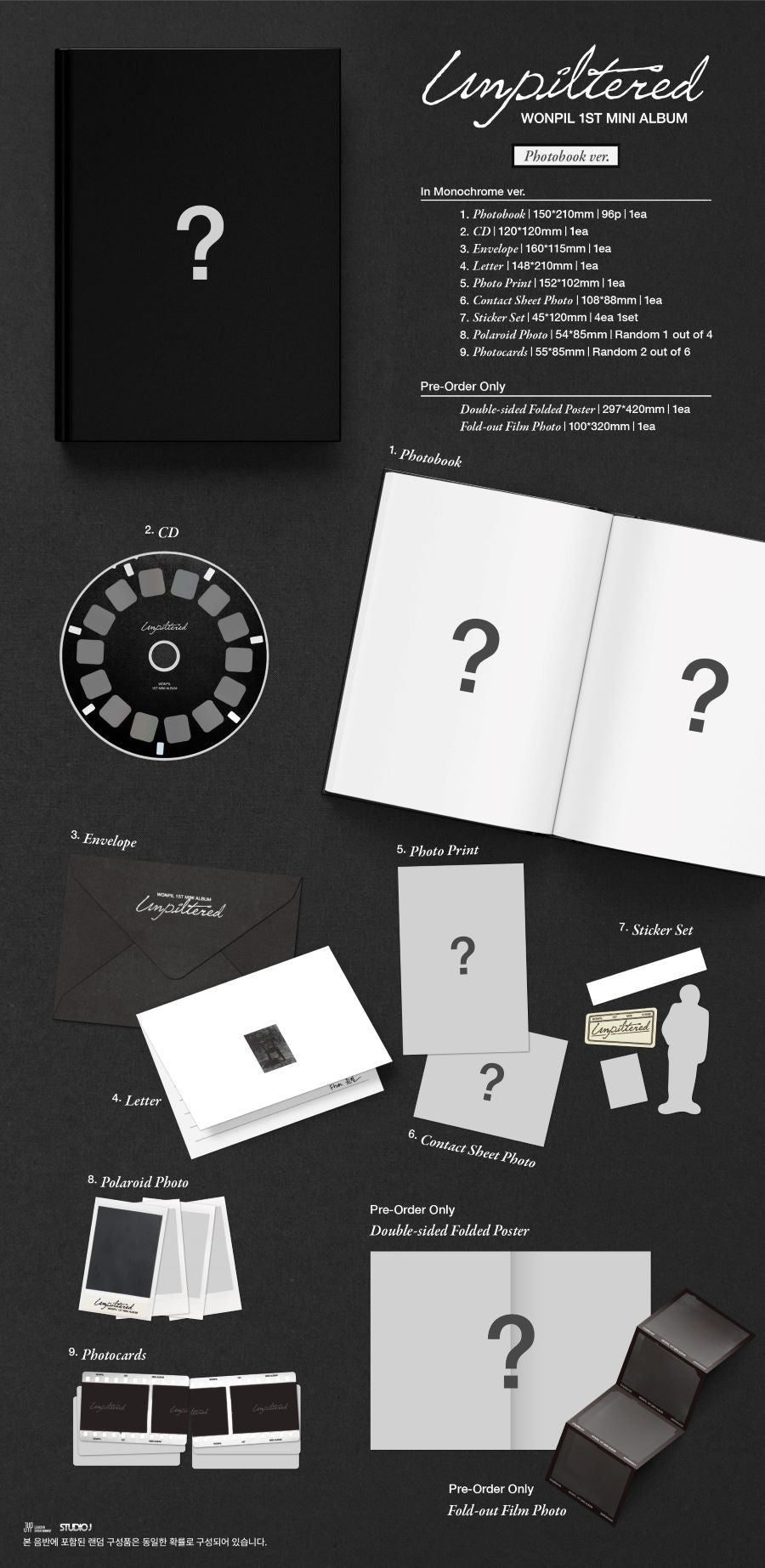 [Album]WONPIL(DAY6) - Unpiltered (1st mini album) [Photobook Ver. / 2 versions set RANDOM] - product_vendor,
