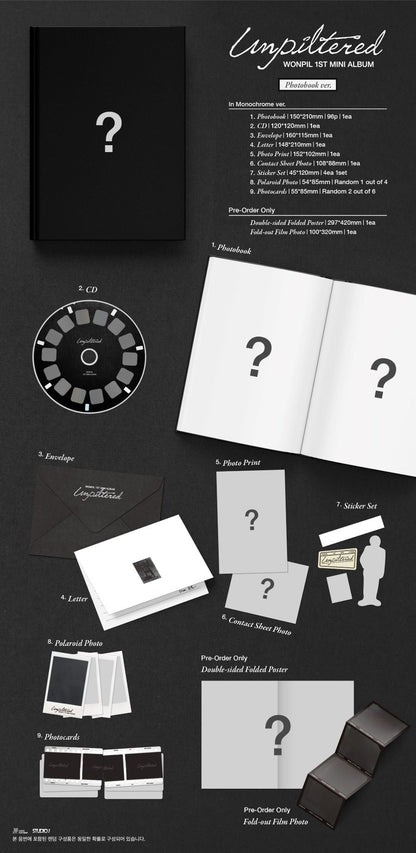 [Album]WONPIL(DAY6) - Unpiltered (1st mini album) [Photobook Ver. / 2 versions set RANDOM] - product_vendor,