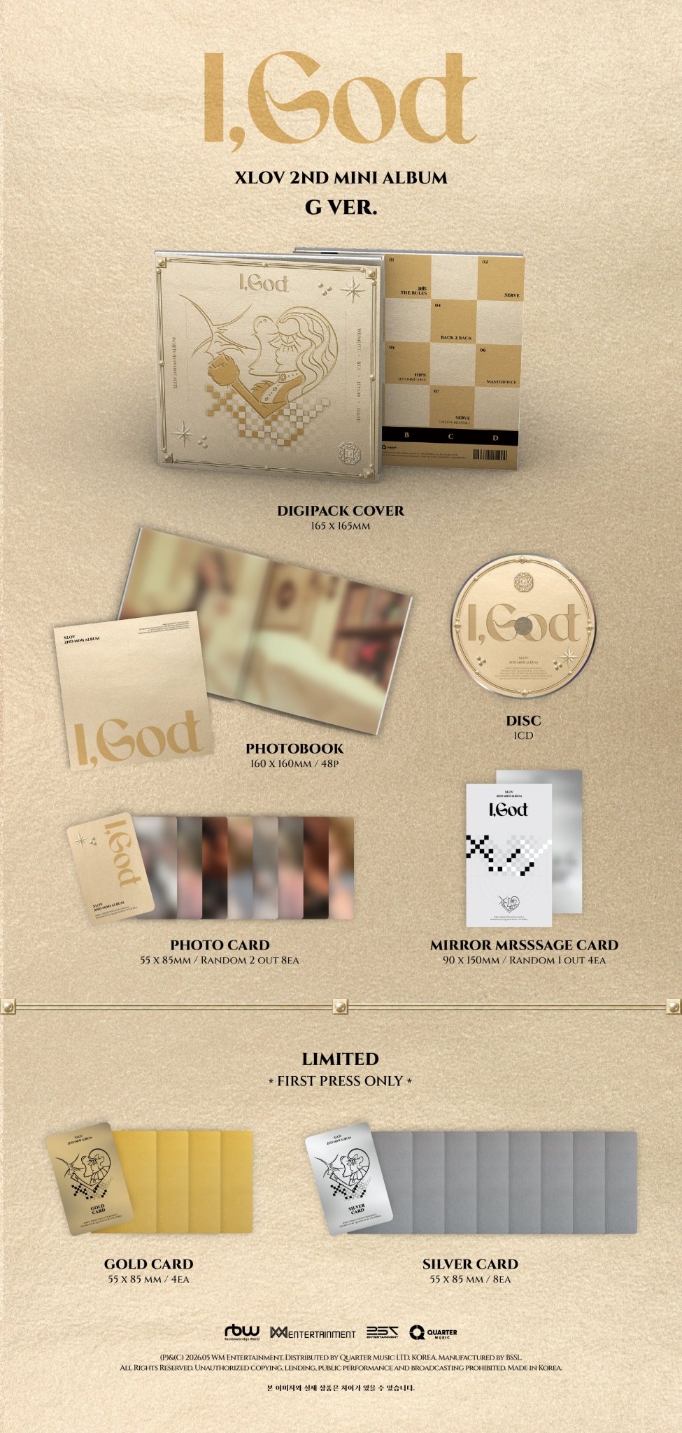 [Album]XLOV (엑스러브) - I,God (2nd Mini Album) [CHOOSE] - product_vendor,NO POB