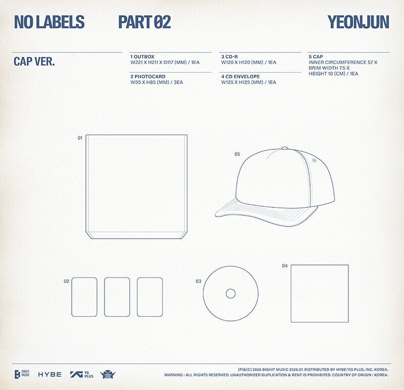 [Album]YEONJUN - NO LABELS: PART 02 [Cap Ver.]-product_vendor, lowest price, EU shipping, Pre order benefit