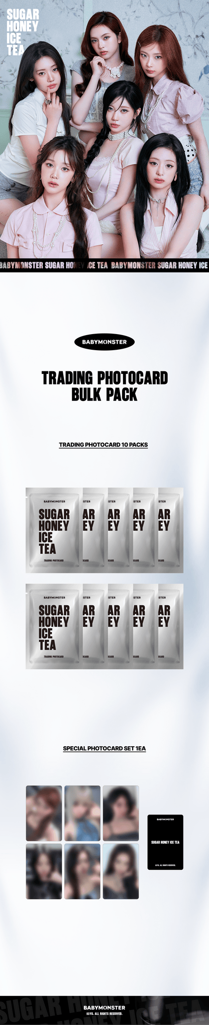 [Visual Goods][YG SELECT] BABYMONSTER - TRADING PHOTOCARD (SUGARHONEY 10 Bulk pack) [SET]-product_vendor, lowest price, EU shipping, Pre order benefit