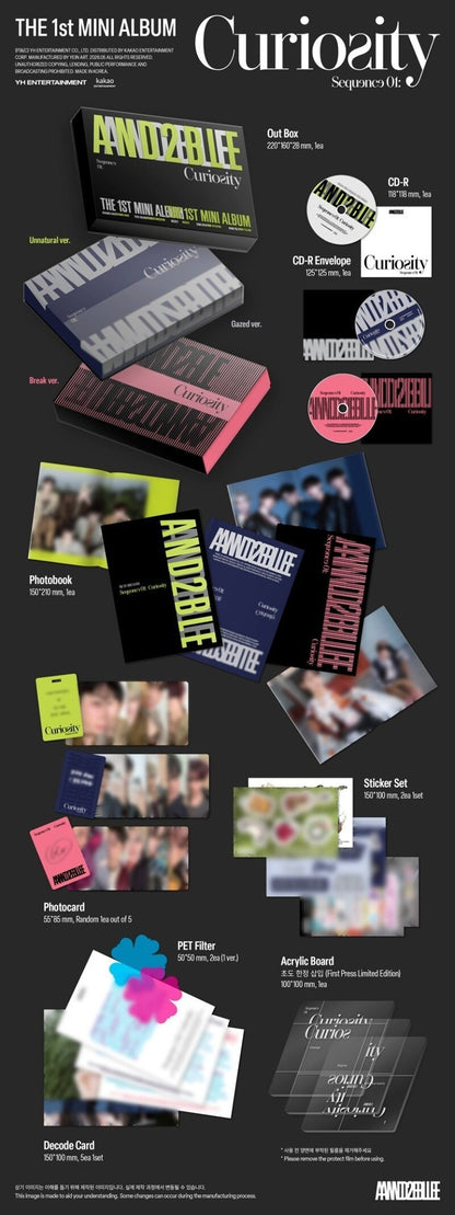 [Album]AND2BLE (앤더블) - Sequence 01: Curiosity (1st Mini Album) [CHOOSE] - product_vendor,WHO&