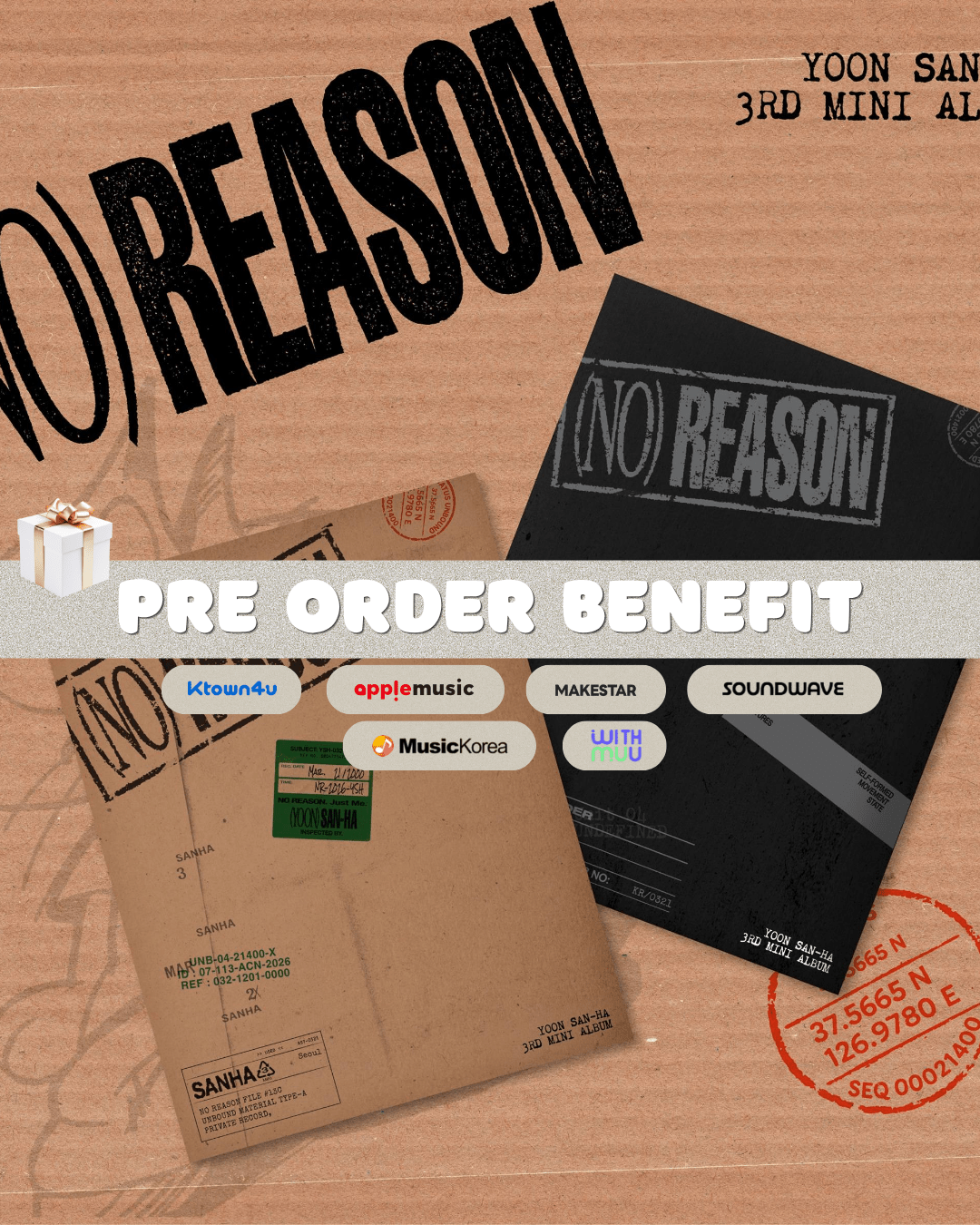 [Album]YOON SANHA(윤산하) - NO REASON (3rd Mini Album) [UNDEFINED / UNBOUND] [RANDOM] - product_vendor,