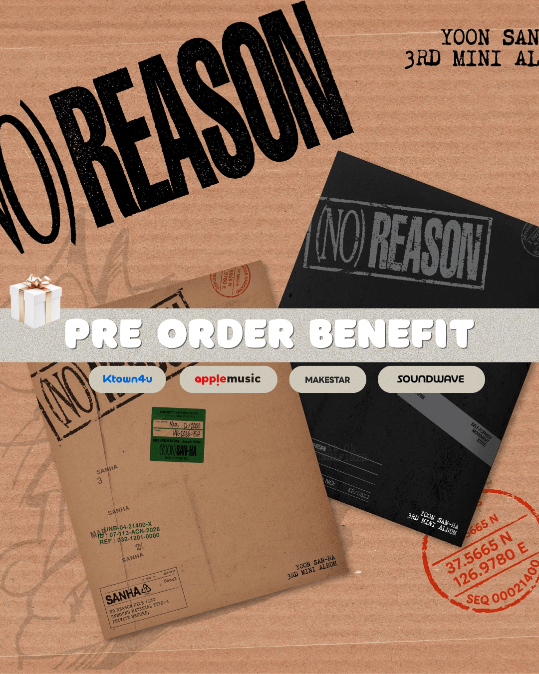 [Album]YOON SANHA(윤산하) - NO REASON (3rd Mini Album) [UNDEFINED / UNBOUND] [SET] - product_vendor,