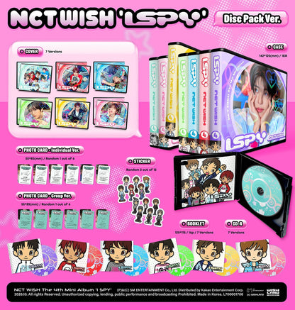 [YUSHI] NCT WISH - I SPY (4th Mini) [Disc Pack Ver.] [RANDOM] [APPLE MUSIC] [LuckyDraw] [🎥 1:1] [Facecall]
