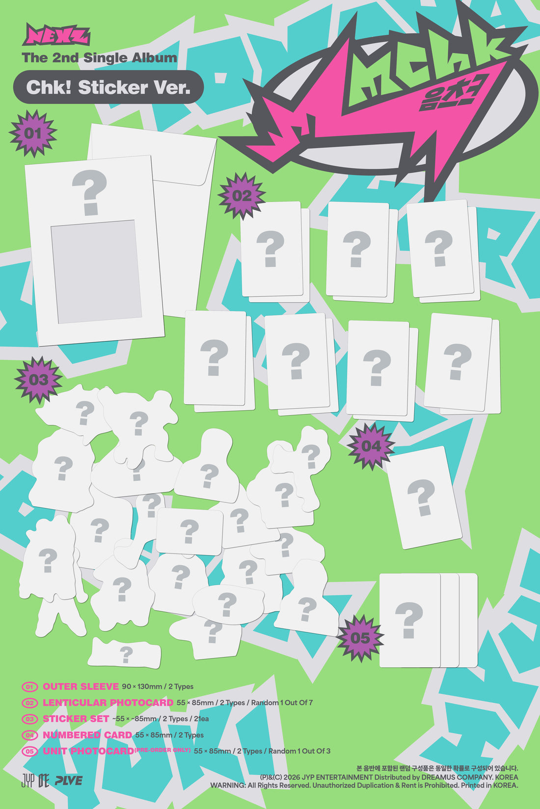 NEXZ Mmchk (2nd Single Album / sticker album) [Umm... Sticker Ver. / Chk! Sticker Ver. / 2 versions set RANDOM]