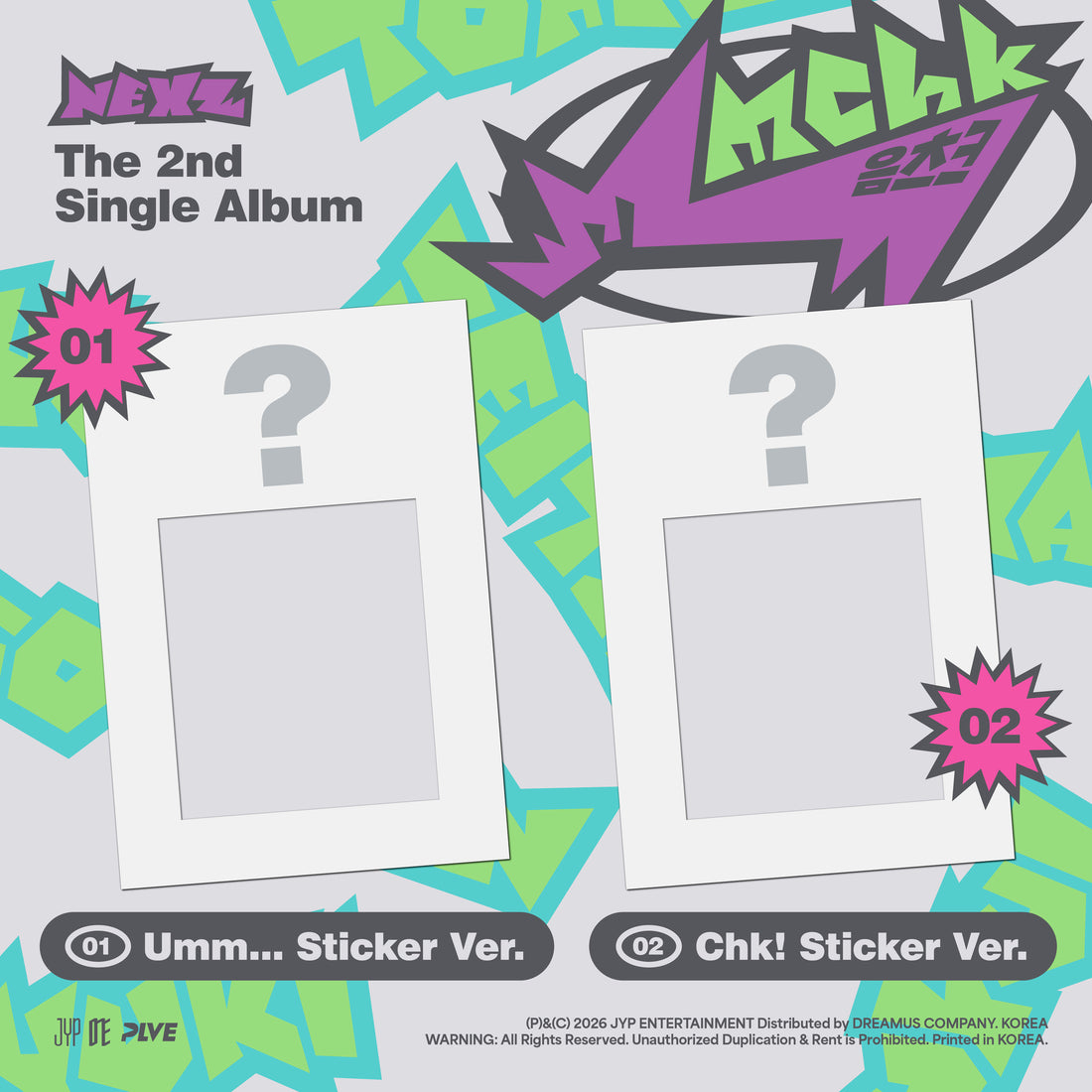 NEXZ Mmchk (2nd Single Album / sticker album) [Umm... Sticker Ver. / Chk! Sticker Ver. / 2 versions set]