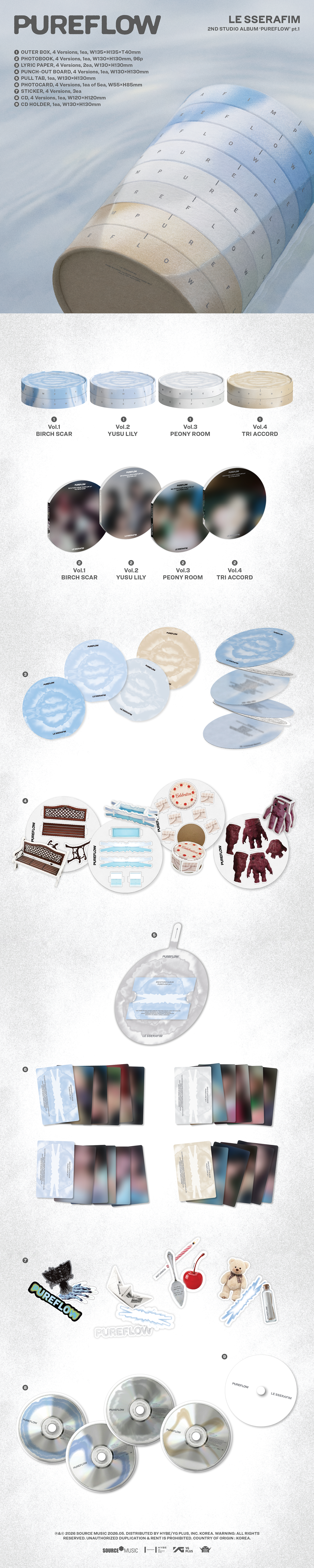 LE SSERAFIM (르세라핌) - PUREFLOW pt.1 (2nd Studio Album) [Standard] [SET]