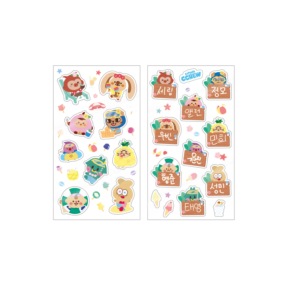 CRAVITY - cravity character summer ccrew pop-up store krecrew sticker set (summer ver.) 1