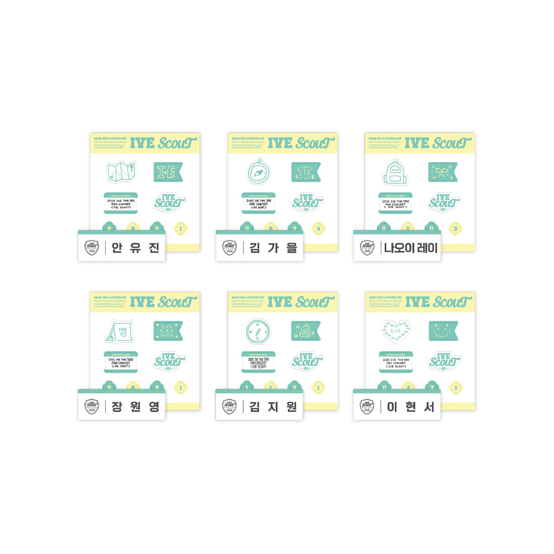 IVE - 2025 ive the 3rd fan concert ive scout - name tag + sticker set 1