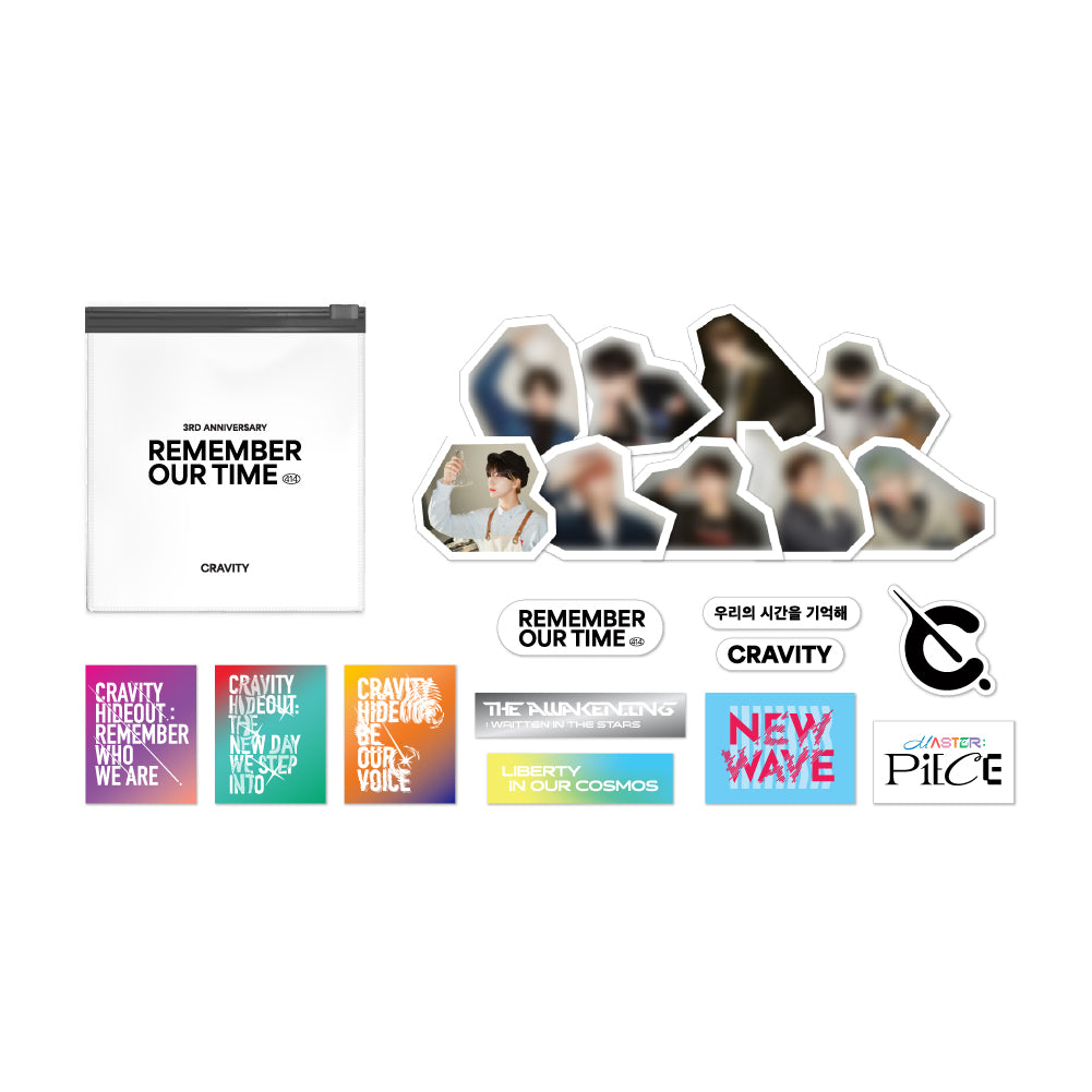 CRAVITY - cravity the 3rd anniversary pop-up store remember our time - sticker pack 1